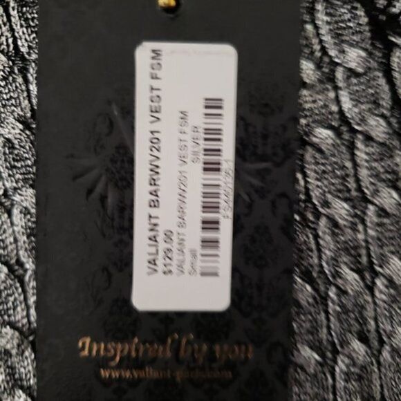 Valiant Paris Silver Vest New with Tags - Picture 3 of 3